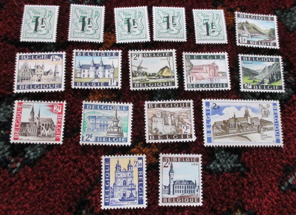 postzegels van 1 en 2 frank, Postzegels en Munten, Frankeerzegel, Ophalen of Verzenden, Zonder stempel, Postfris