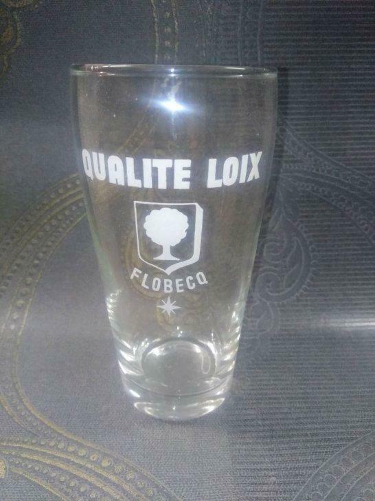 Bierglas Qualite Loix Flobecq Vloesberg, Ophalen of Verzenden, Gebruikt, Glas of Glazen