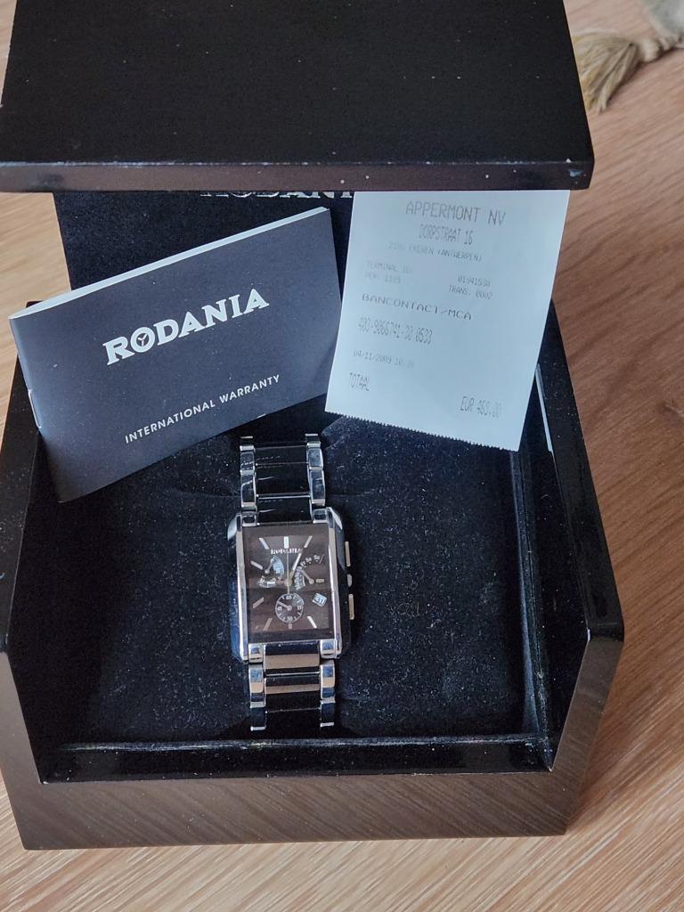 Prachtig Rodania uurwerk in nieuwstaat maar enkele keren kor, Montre-bracelet, Autres marques, Enlèvement ou Envoi, Acier