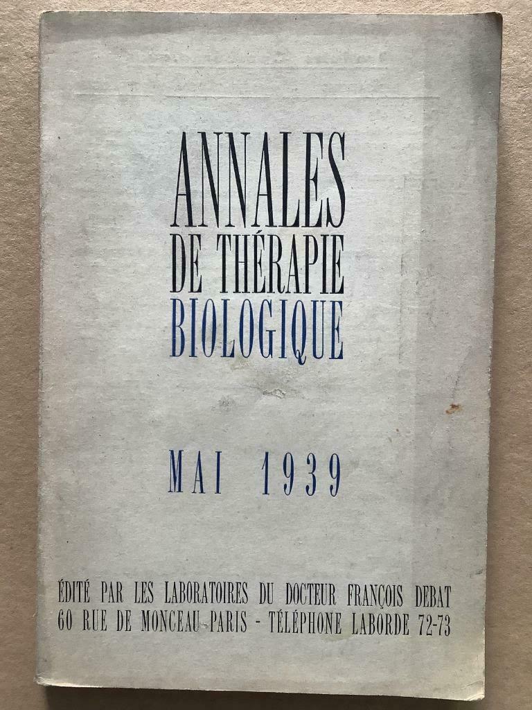 Annales de thérapie biologique, Mai 1939, Ophalen of Verzenden