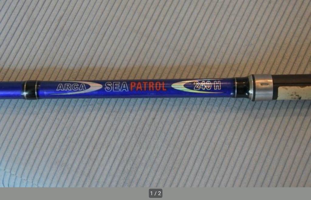 Hengel Arca sea patrol carbon lengte 2,40m, Watersport en Boten, Ophalen, Gebruikt, Vaste hengel