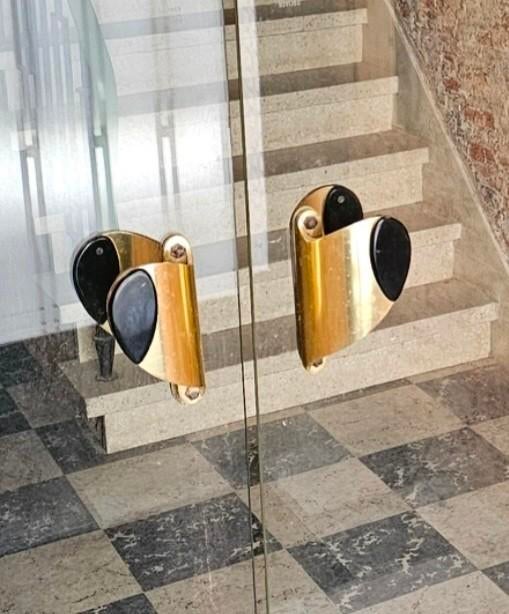 Poignée de porte double vintage rétro dorée/noire, Enlèvement, Porte extérieure