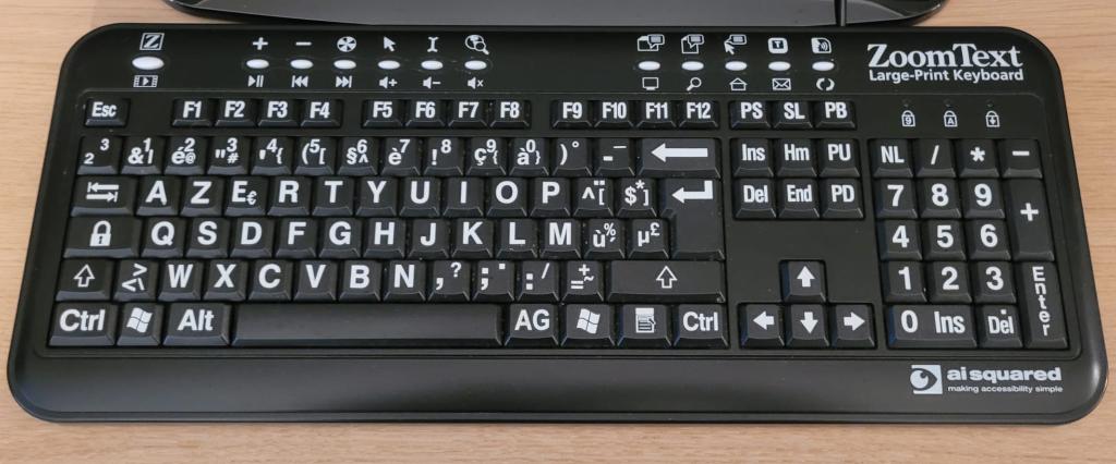 ZoomText grootletter toetsenbord - Optelec, Computers en Software, Toetsenborden, Zo goed als nieuw, Azerty, Bedraad, Ophalen