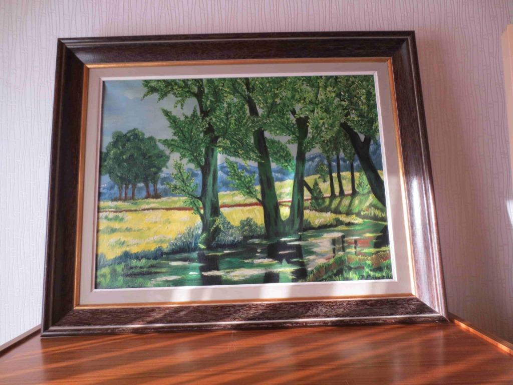 SCHILDERIJ LANDSCHAP OP DOEK, Antiek en Kunst, Ophalen