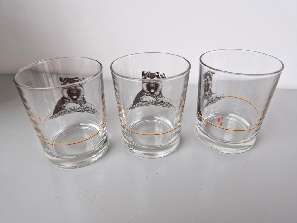 3 glazen met Duitse Herder, Verzamelen, Ophalen of Verzenden, Zo goed als nieuw