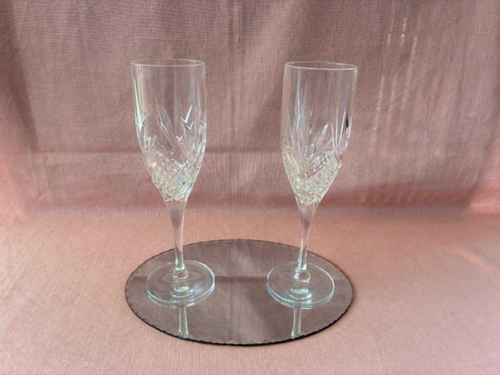 2 mooie champagneglazen Cristal d' Arques, Antiek en Kunst, Antiek | Glaswerk en Kristal, Ophalen of Verzenden