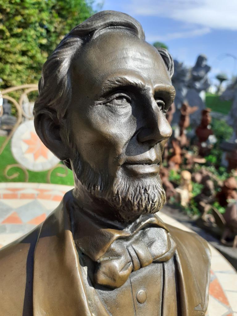 Gesigneerde bronzen buste van Abraham Lincoln, Antiek en Kunst, Antiek | Brons en Koper, Ophalen of Verzenden, Brons