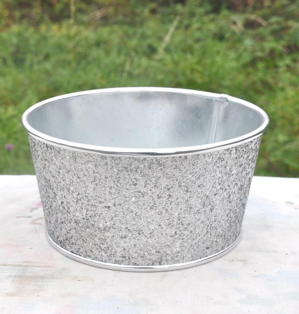 poubelle de table festive ou autre usage pailletée argent, Enlèvement ou Envoi, Comme neuf, Métal