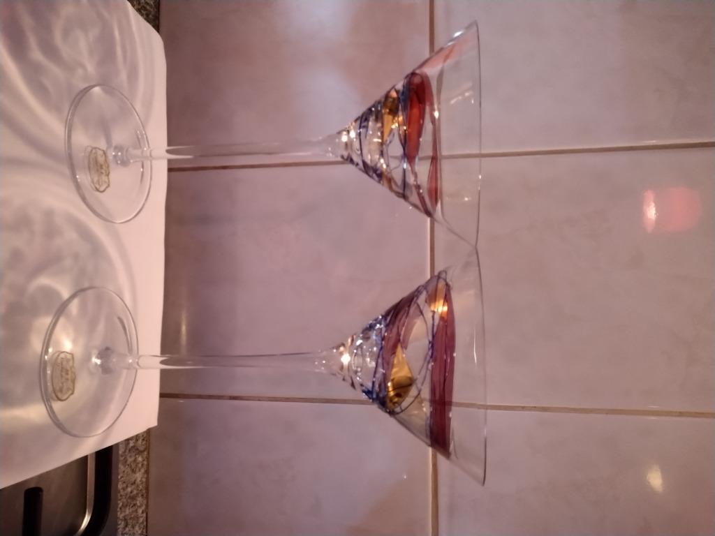 2 verres à cocktail en cristal Cristal de Paris, Enlèvement ou Envoi, Comme neuf, Cristal, Verre ou Verres