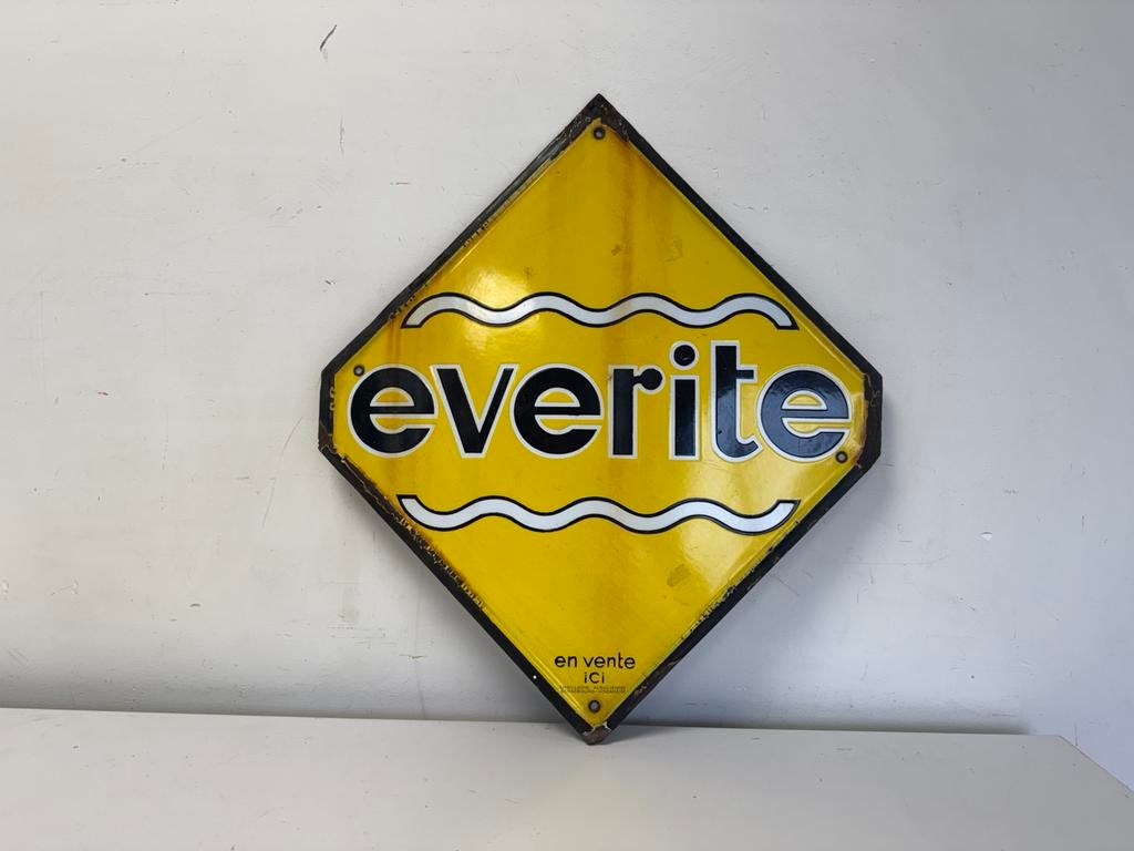panneau d'affichage en émail everite, Collections, Enlèvement ou Envoi, Utilisé, Panneau publicitaire