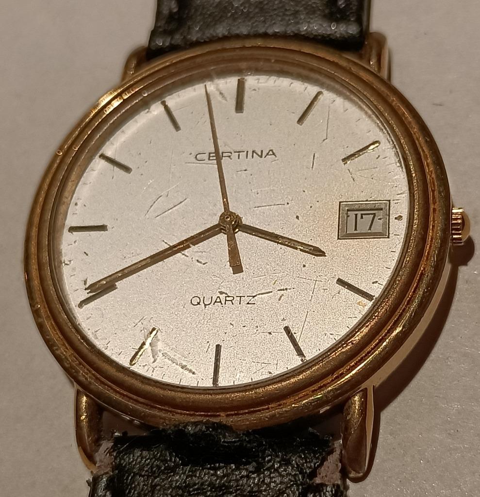 Montre Certina homme EOL 115.1274.25 plaqué or, date, 1980-9, Enlèvement ou Envoi, Utilisé