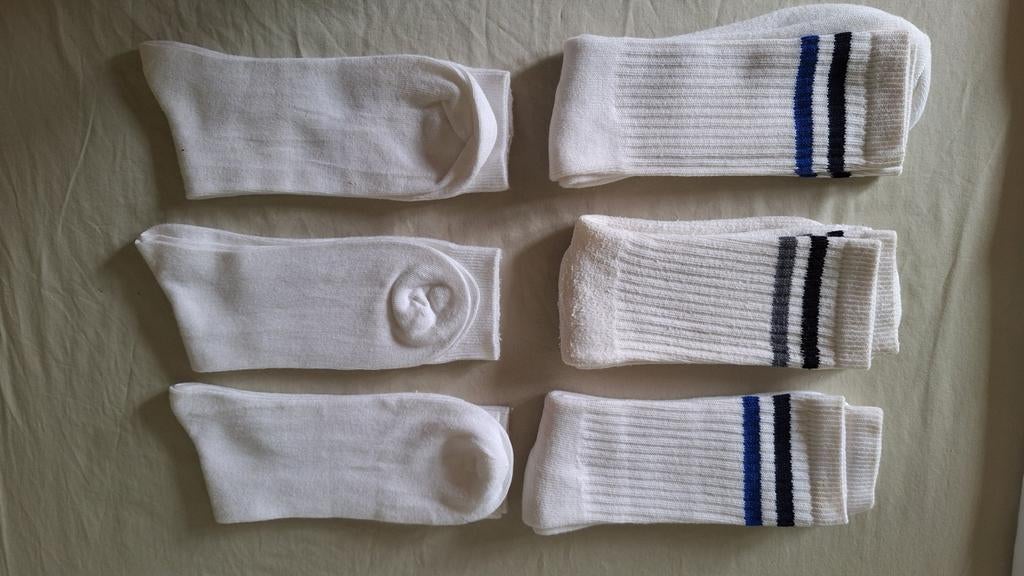 6 paires de chaussettes de tennis blanches, tailles 39 à 41., Vêtements | Hommes, Chaussettes & Bas, Neuf, Taille 39 à 42, Blanc