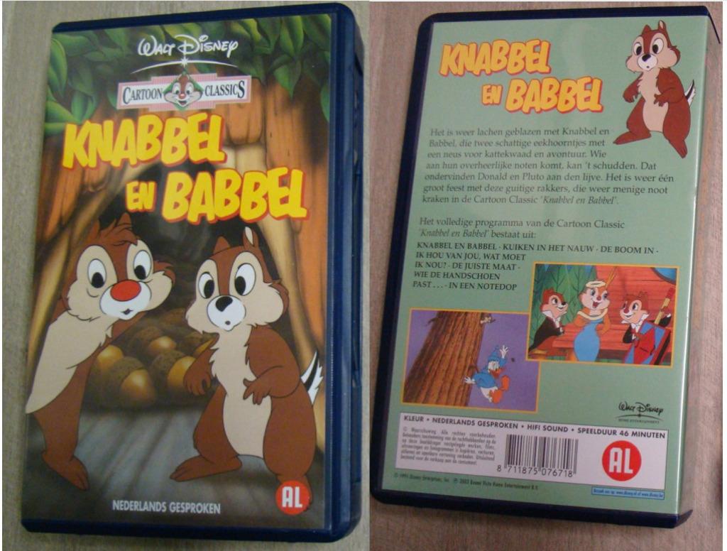 Disney VIDEO Knabbel en Babbel , 46 minuten , Nederlands, Alle leeftijden, Ophalen of Verzenden, Tekenfilms en Animatie, Tekenfilm