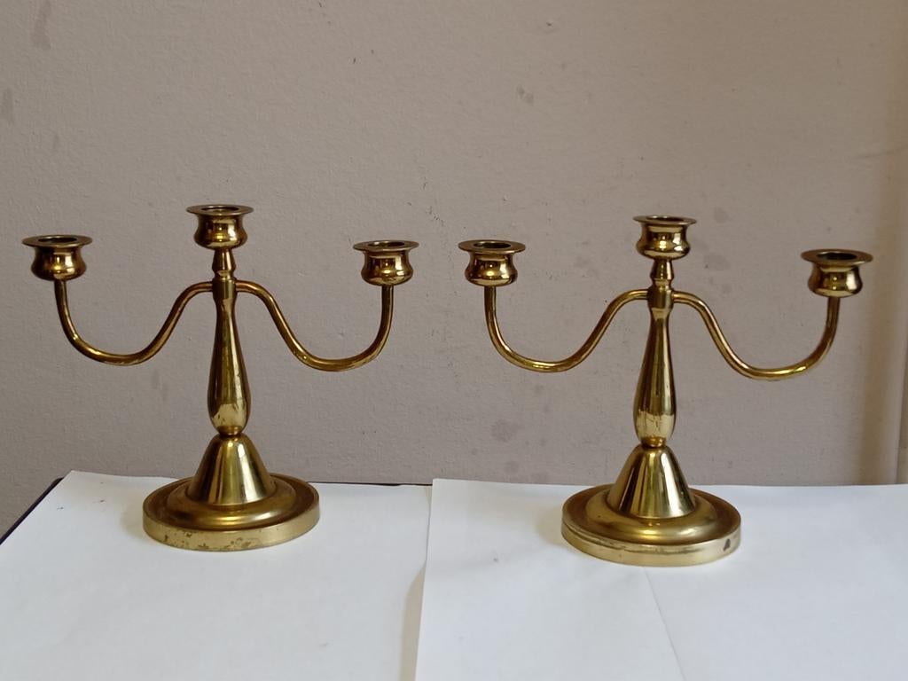 2 Candélabres en bronze doré, Antiek en Kunst, Ophalen of Verzenden, Brons