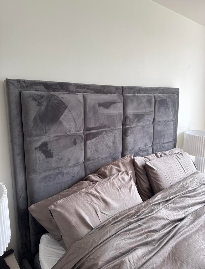 GRATIS OPHALEN Bedframe anthraciet grijs velours T&T Design, Ophalen, Gebruikt