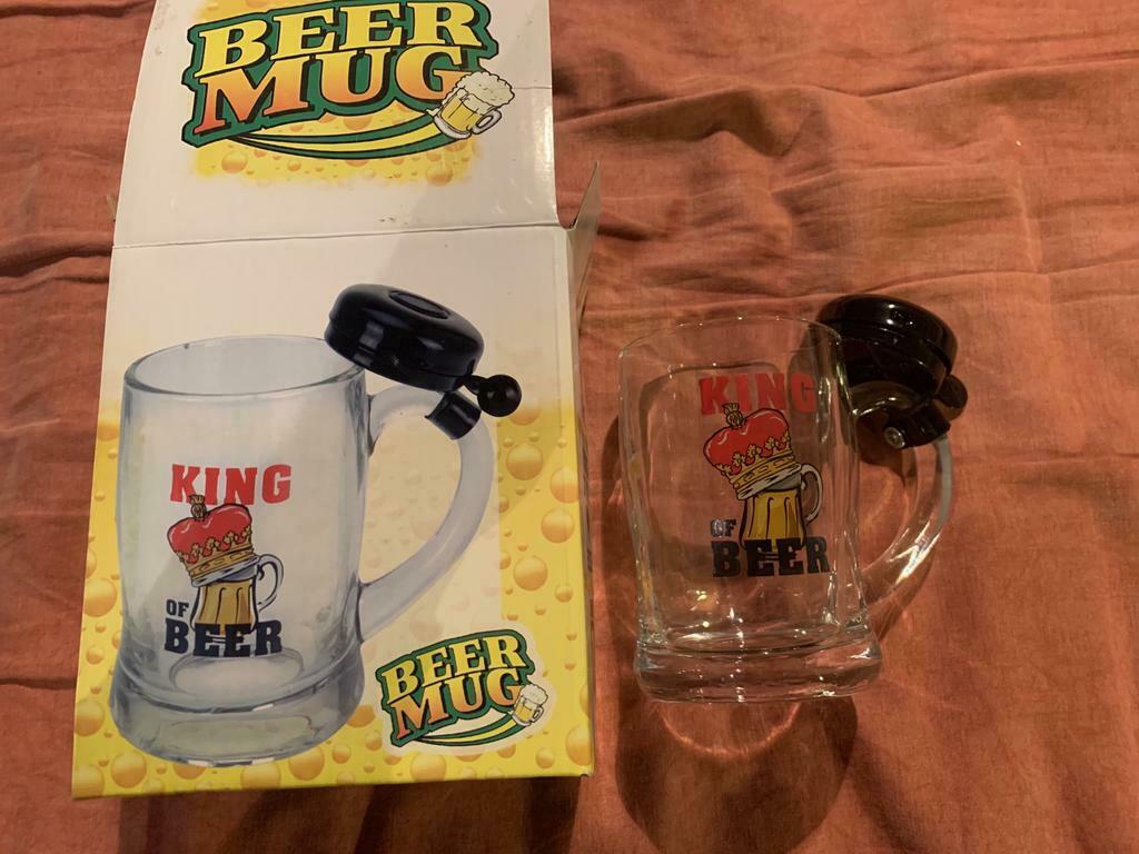 Bierpul King Of Beer met bel, voor studentenfeestjes, Nieuw, Glas of Glazen, Overige merken