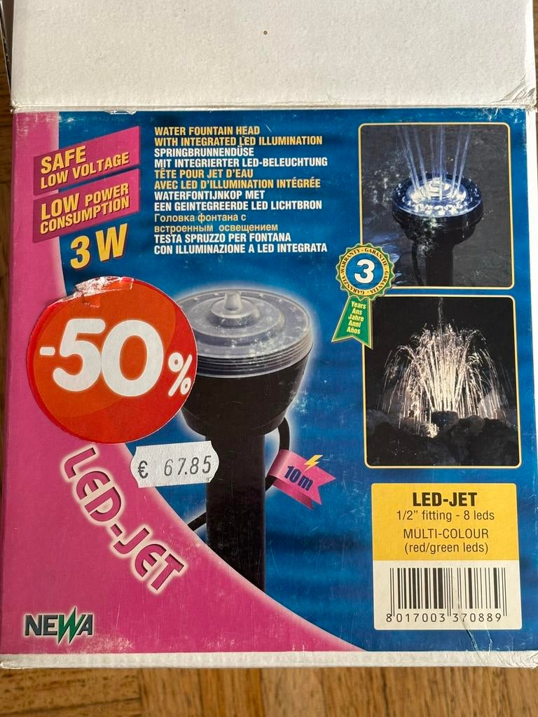 NEWA Led-Jet - Waterfonteinkop met LED lichtbron NIEUW, Tuin en Terras, Vijver-toebehoren, Nieuw, Vijververlichting, Ophalen of Verzenden