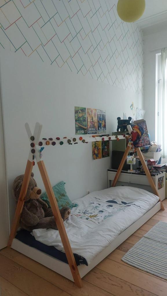 Lit enfant pin massif 200x90, 90 cm, Une personne, Enlèvement, Utilisé