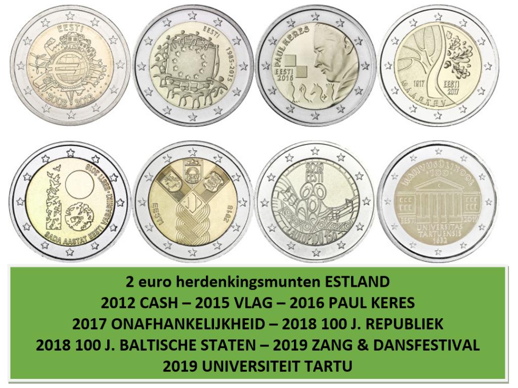 2 euro herdenkingsmunten Estland, Verzenden, Estland, 2 euro