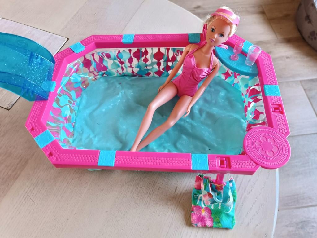 Piscine avec toboggan Barbie, Enlèvement ou Envoi, Utilisé, Barbie