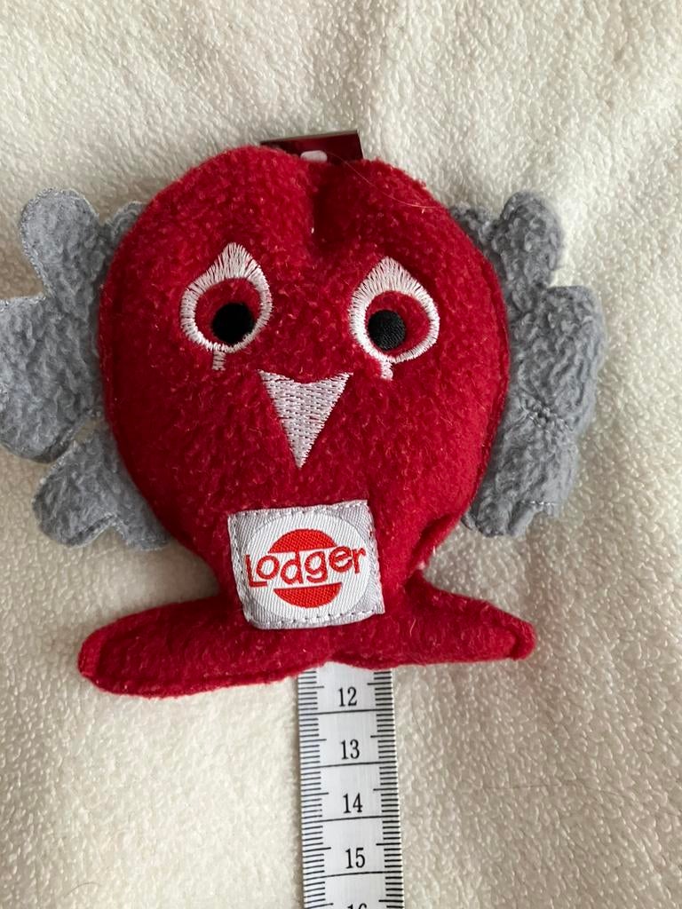 Uil Vogel Lodger knuffel rood hoogte 12 cm, Ophalen of Verzenden, Zo goed als nieuw, Eend