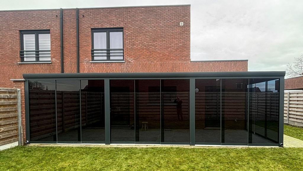 Terrasoverkapping glazen schuifwanden veranda carport pergol, Ophalen of Verzenden