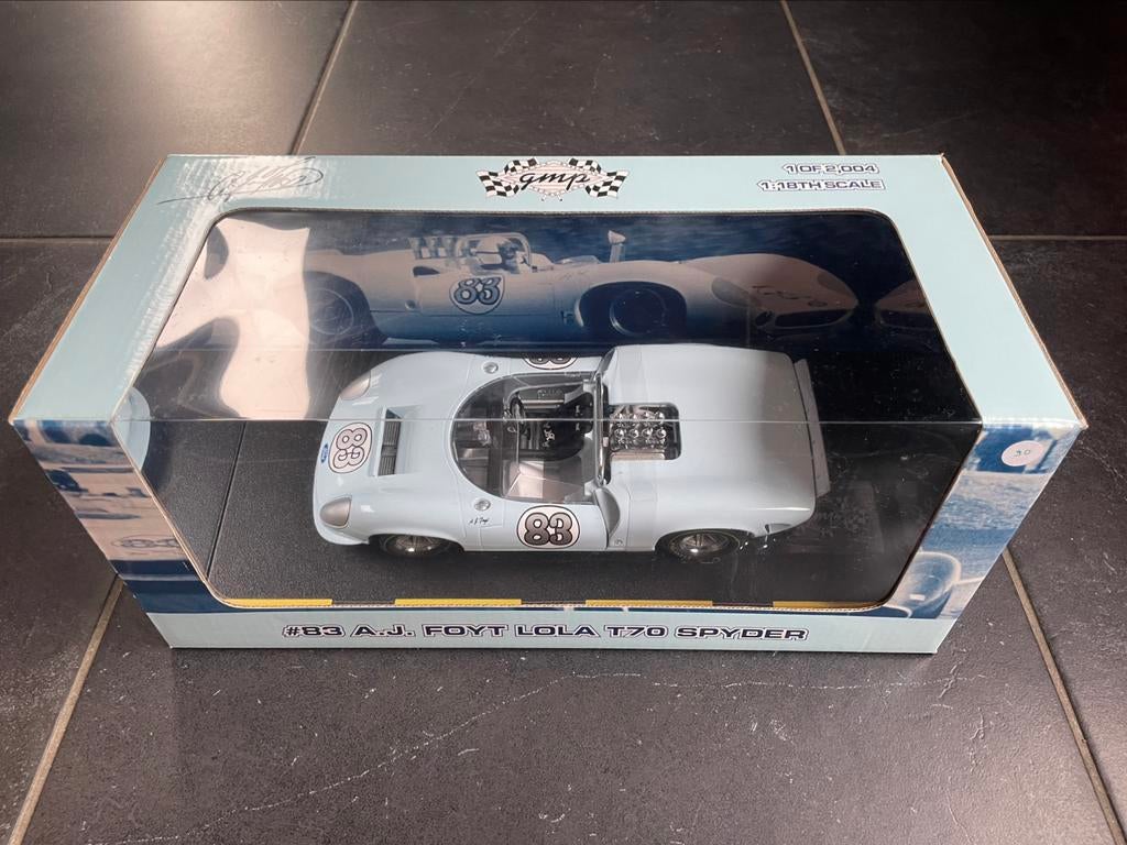 GMP 1/18 Lola T70 Spyder #83 AJ Foyt CanAm 1966, Ophalen of Verzenden, Nieuw, Auto, Overige merken