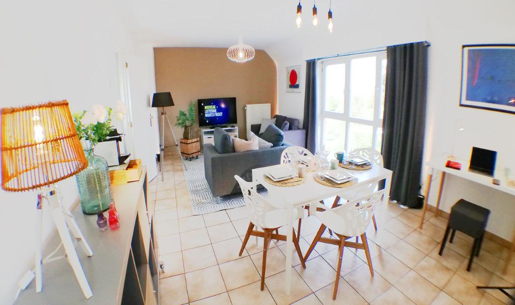 Appartement 3ch location meublée flexible près La Louv./Mons, 50 m² ou plus, Province de Hainaut