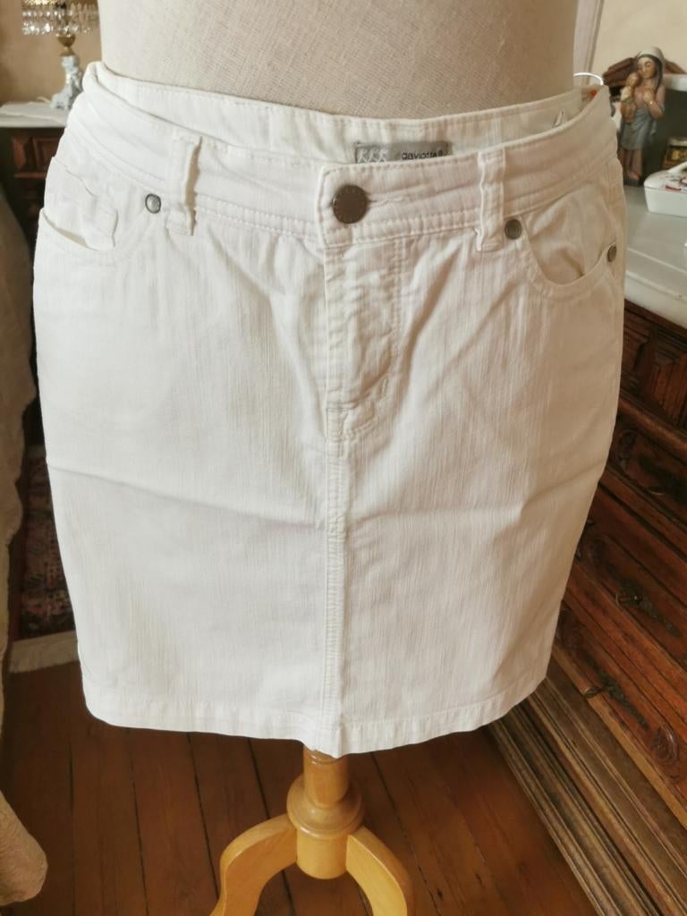 Mooi wit jeans rokje van La Gaviotta, Kleding | Dames, Ophalen of Verzenden, Zo goed als nieuw, Maat 38/40 (M), Wit