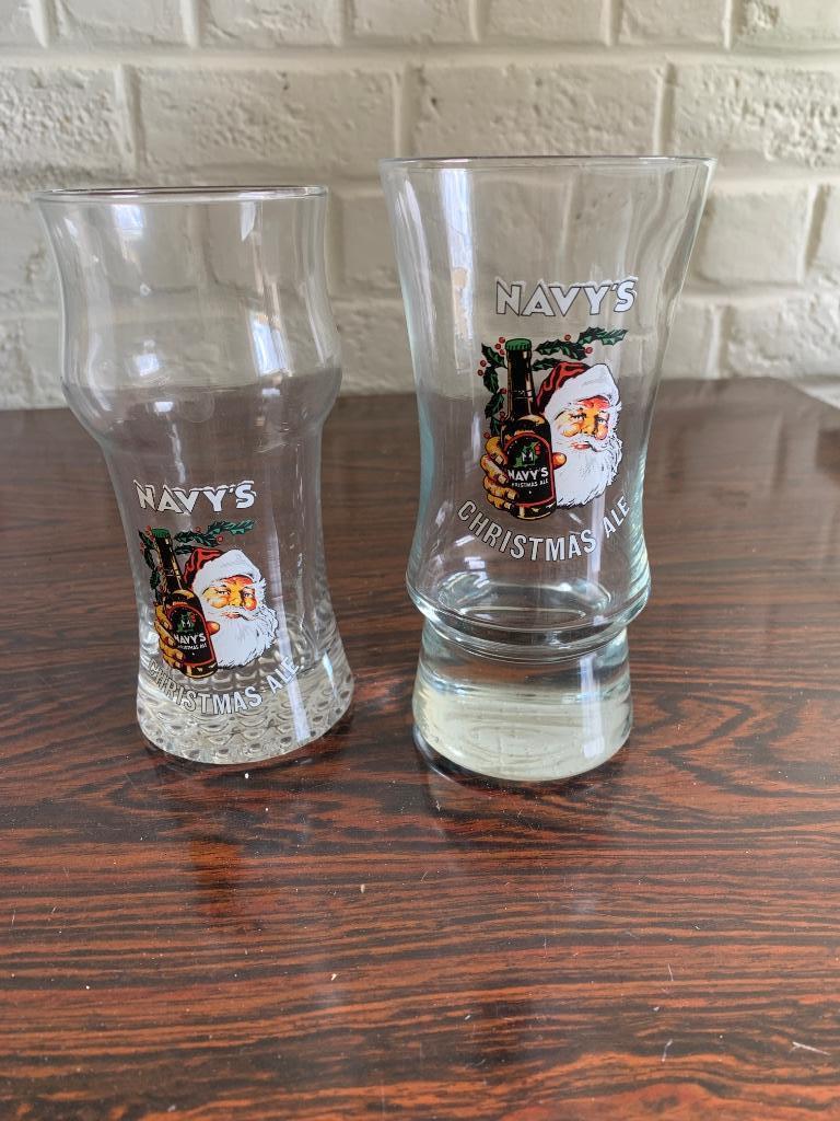 2 verres Christmas Ale Navy's, Verzamelen, Ophalen of Verzenden, Gebruikt, Bierglas