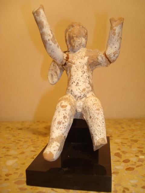 Archeologie Antiek Opgravingsobject EROS zittend terracotta, Antiek en Kunst, Kunst | Overige Kunst, Ophalen
