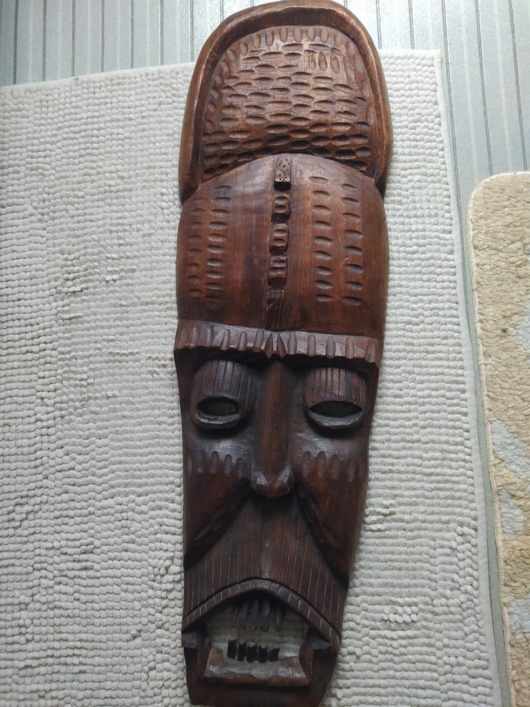 Ancien masque africain, parfait état, 80 cm de haut, Antiquités & Art, Enlèvement ou Envoi