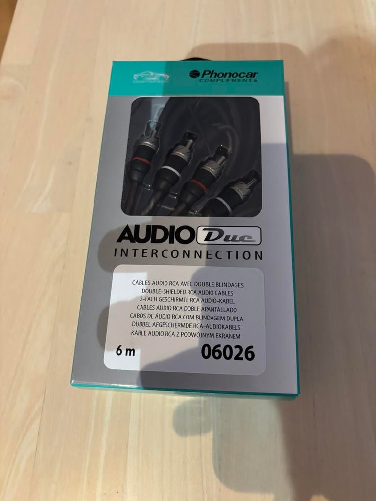 PHONOCAR 6m RCA-audiokabel met dubbele afscherming, Audio, Tv en Foto, Audiokabels en Televisiekabels, Ophalen, Nieuw