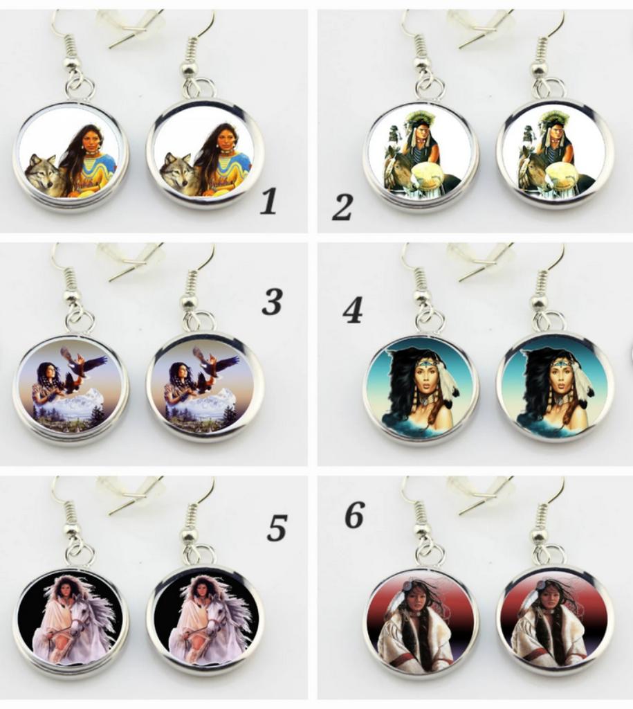 boucles d'oreilles , fantaisie , loups , indiennes ,, Handtassen en Accessoires, Oorbellen, Overige materialen, Hangers, Overige kleuren