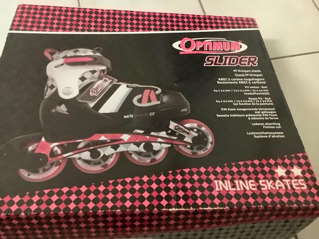 Optimum inline skates, Kinderen, Zo goed als nieuw, Inline skates 4 wielen, Ophalen