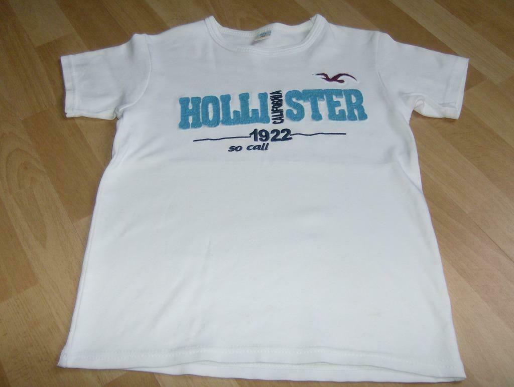 t-shirt hollister wit - maat 152 - kleine maat, Enfants & Bébés, Enlèvement ou Envoi, Utilisé, Garçon, Chemise ou À manches longues