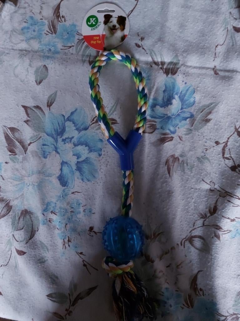Jeu chien corde et balle, Animaux & Accessoires, Enlèvement ou Envoi, Comme neuf