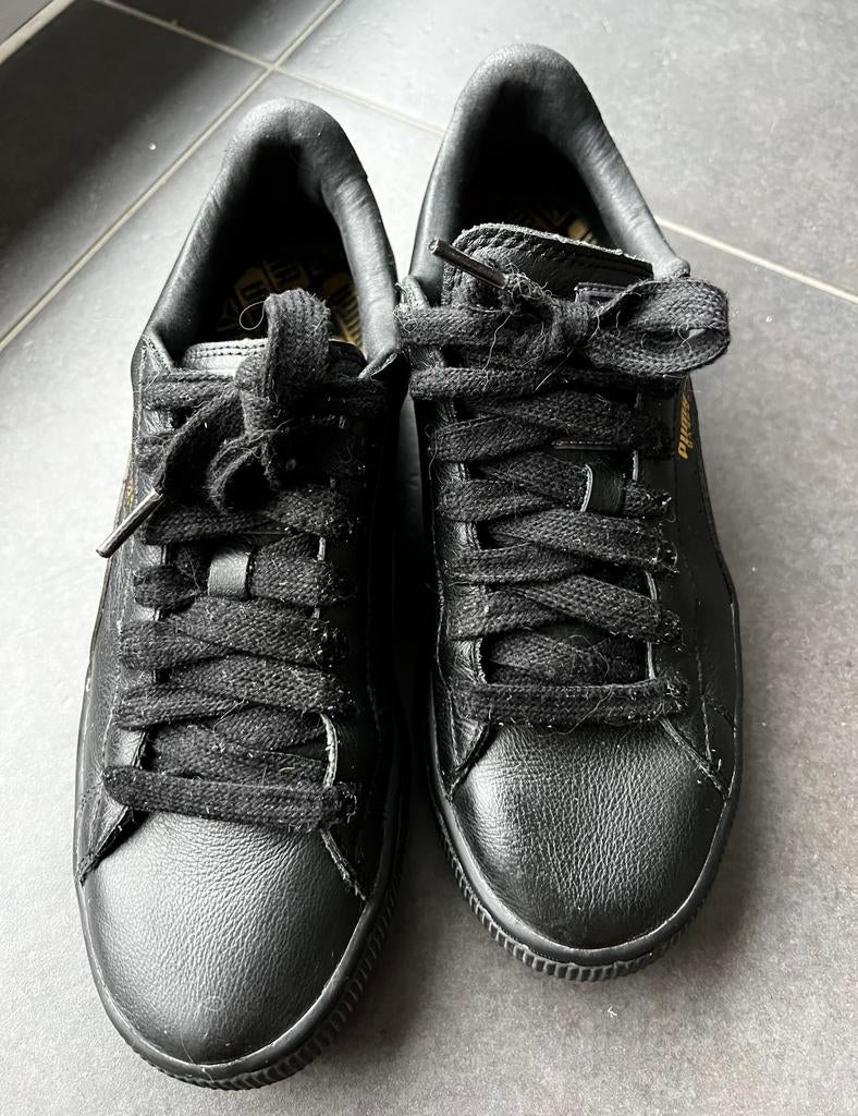 Puma Basket Classic zwart leer maat 40, Kleding | Dames, Schoenen, Zo goed als nieuw, Sneakers, Zwart, Ophalen of Verzenden