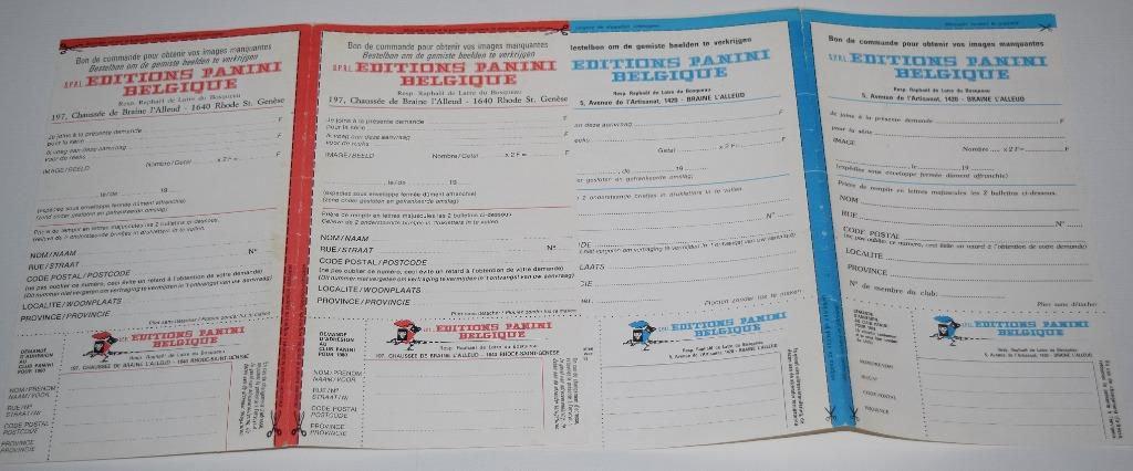 Bons de commande Panini/2 Football 80 + 82, Envoi, Utilisé, Autres types