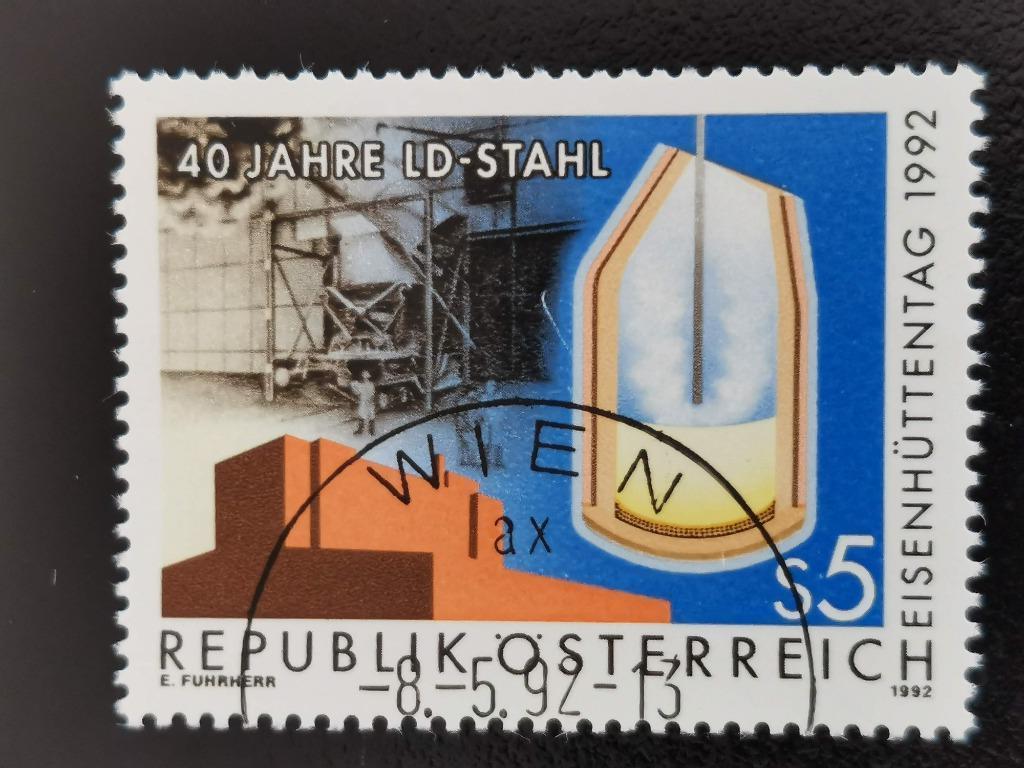 Oostenrijk 1992 - staalfabriek, Postzegels en Munten, Ophalen of Verzenden, Gestempeld