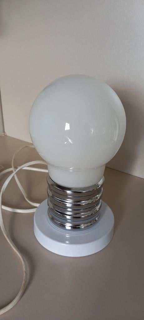 Oude lamp van metaal en glas uit de jaren 70, Ophalen of Verzenden
