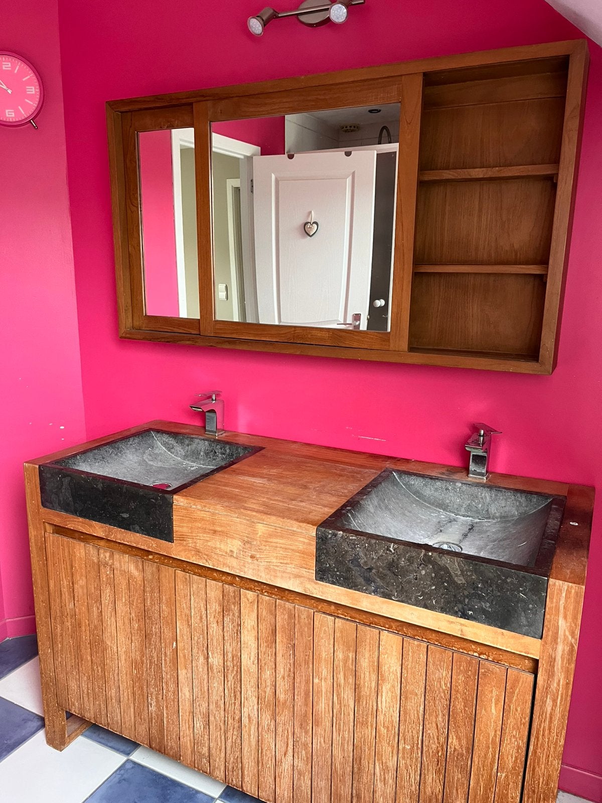 Meuble de salle de bain en bois, Maison & Meubles, Enlèvement, Comme neuf, Meuble lavabo