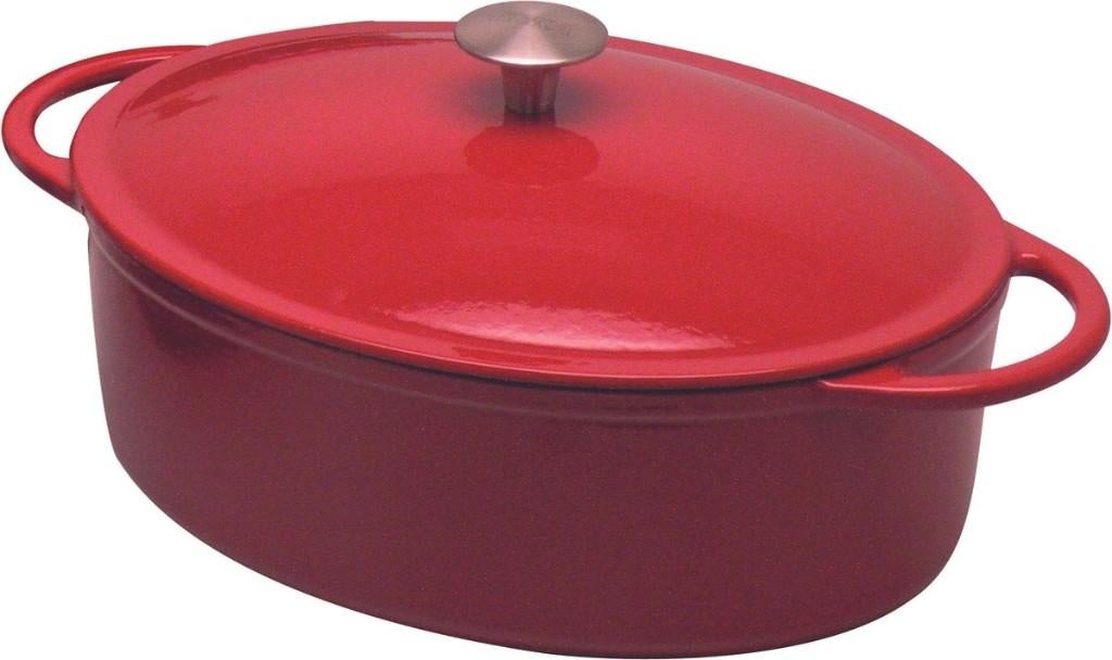 Nieuw UITVERKOOP | BEKA Arome Braadpan Ovaal - Rood - 5,20L, Huis en Inrichting, Keuken | Potten en Pannen, Nieuw, Kookpan of Snelkookpan