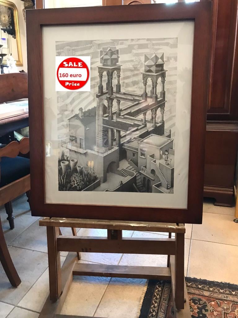 M.C. Escher  Ingelijst, Antiek en Kunst, Ophalen