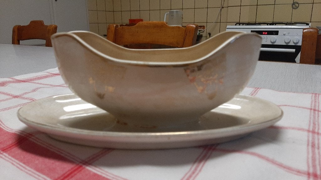 Saucière vintage faïence Manufacture Impériale Nimy, Enlèvement