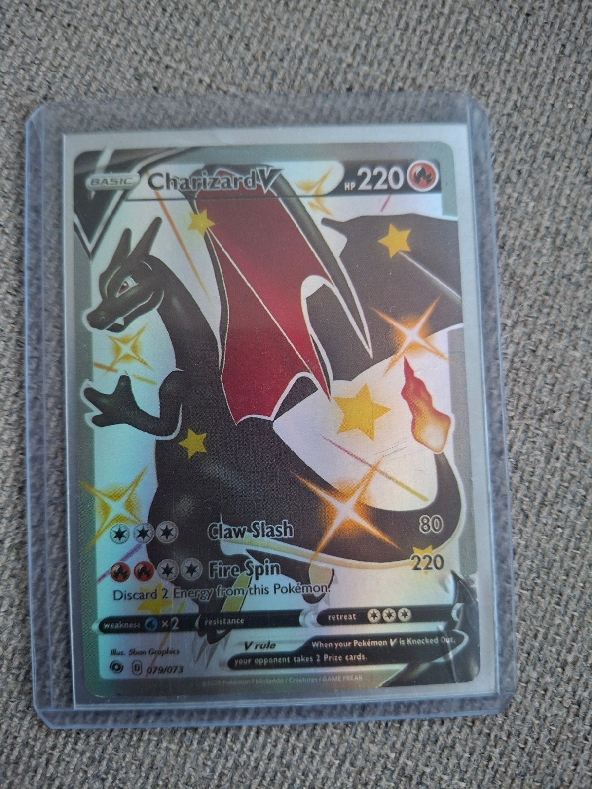 Charizard V brillant (secret rare) du Champion's Path 2020, Enlèvement, Utilisé, Cartes en vrac
