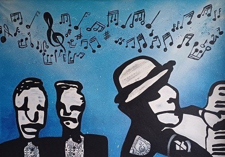 groot doek herman brood stijl, Antiek en Kunst, Ophalen of Verzenden