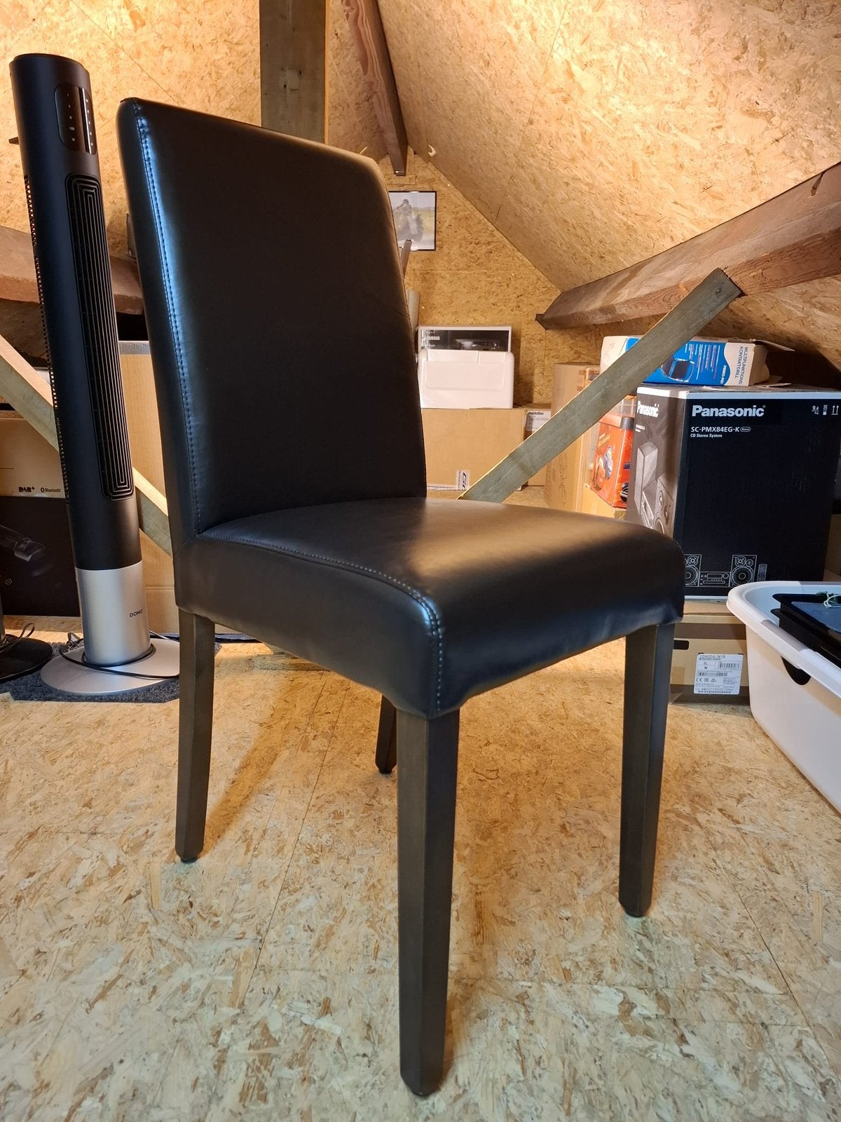 4 bolero eigentijdse kunstlederen met betkenhouten frame, Ophalen, Leer, Zo goed als nieuw, Vier