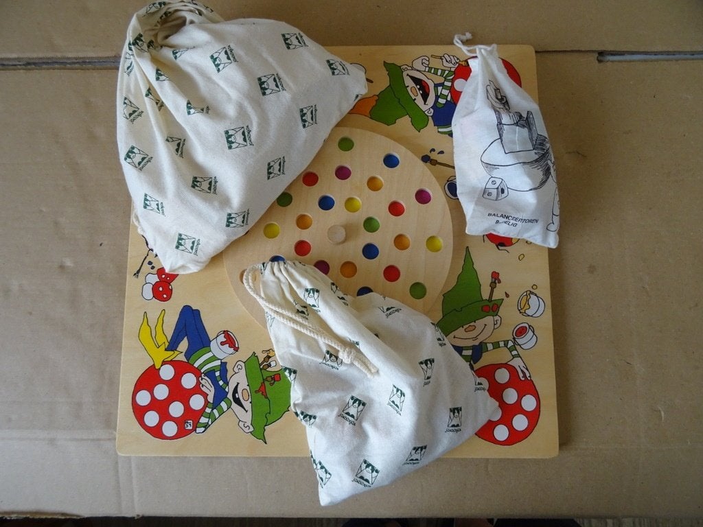 Houten Janbibejan puzzel memoryspel en balanstoren set, Kinderen en Baby's, Speelgoed | Houten speelgoed, Gebruikt, Overige typen