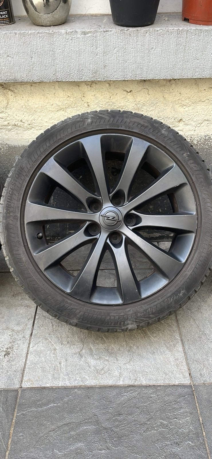4 jantes Opel d’origine 17” + pneus – 5x110 – ET35, Pneus et Jantes, 17 pouces, Enlèvement, 225 mm